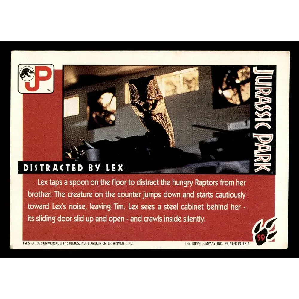 1993 Topps Jurassic Park #59 Distracted by Lex Card